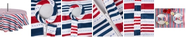 Design Imports Patriotic Stripe Outdoor Tablecloth with Zipper 52" Round